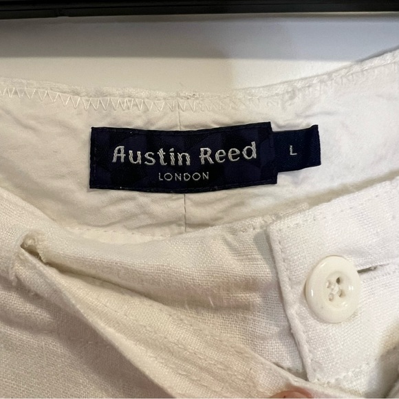 Austin Reed Wide Leg White 100% linen Pants Women’s Size Large Boho Beach - Picture 4 of 5